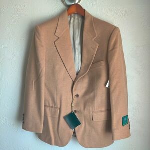 NWT Charter Club Beige Pure Camel Hair Wool Coat Blazer Vintage